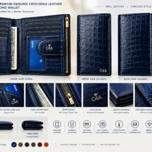 Royal Navy Crocodile Long Wallet - 09099
