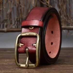 C4A Vintage Heritage Leather Belt – Burgundy Brown -B0012