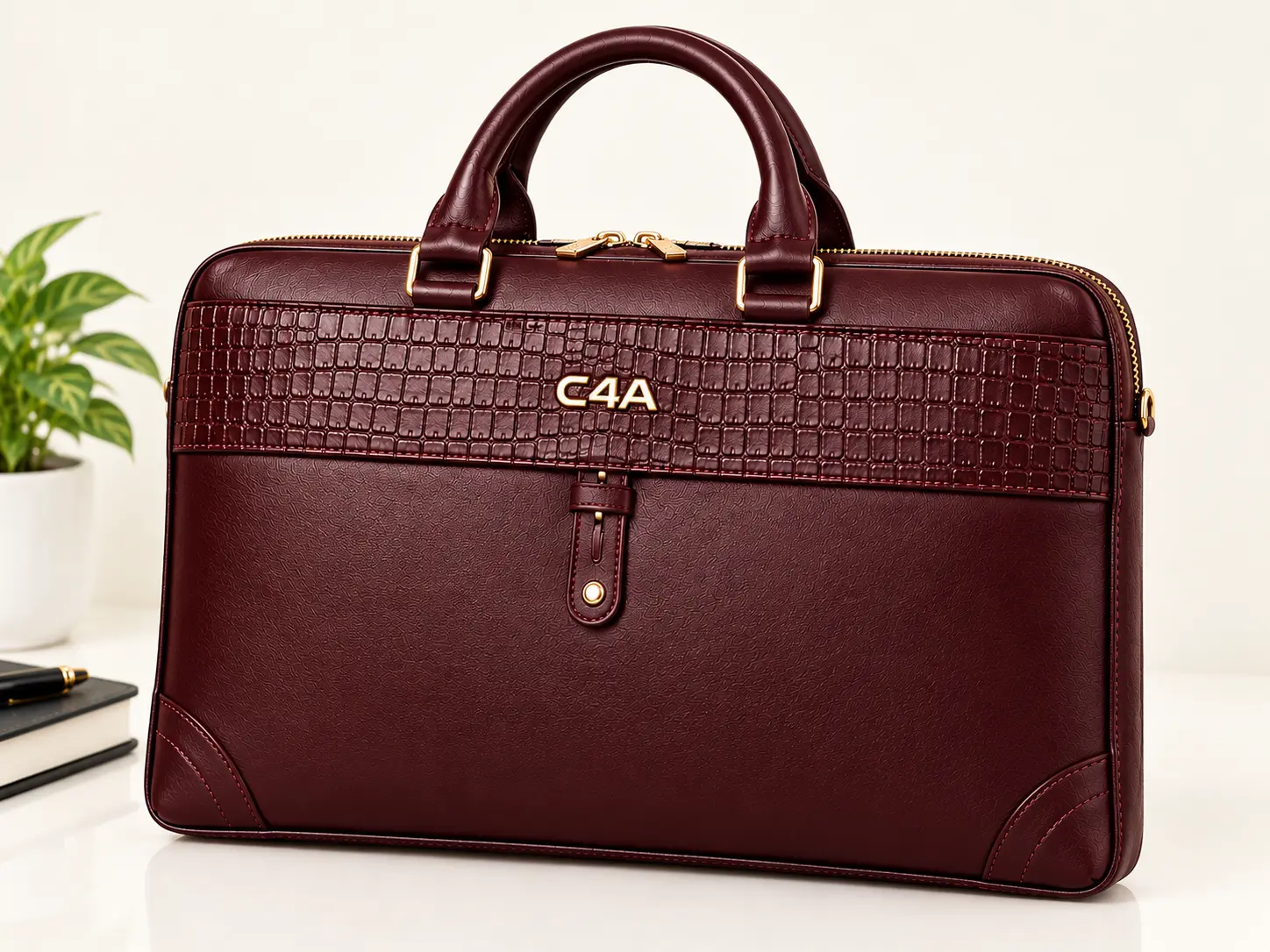 C4A® Sovereign Executive Leather Briefcase-0909