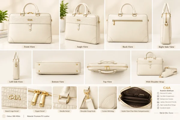 C4A® Sovereign Executive Leather Briefcase-8776 - Image 2