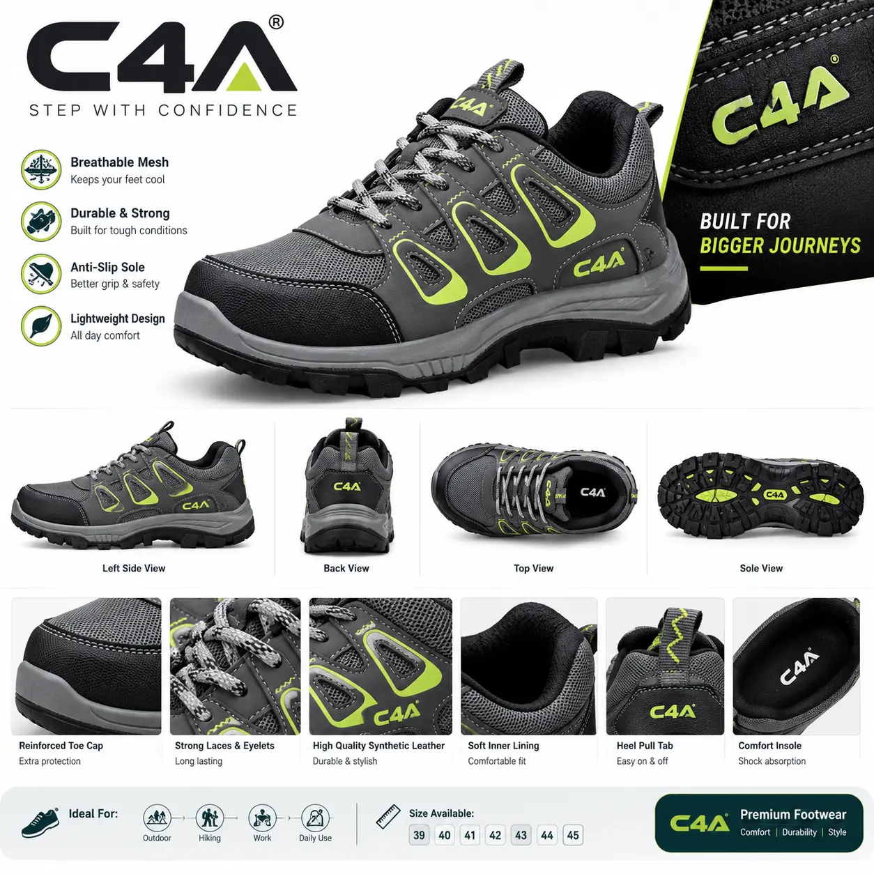 C4A Horizon Trekker Pro – All-Terrain Outdoor & Work Shoes - 098