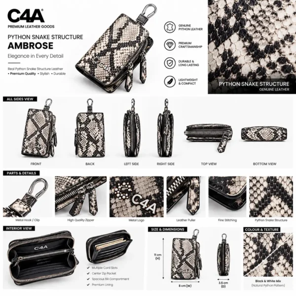 Exotic Python-Embossed Key & Card Organizer - Image 2