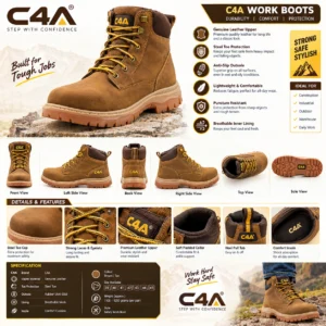 C4A® TerraTread Leather Steel-Toe Safety Boot-566