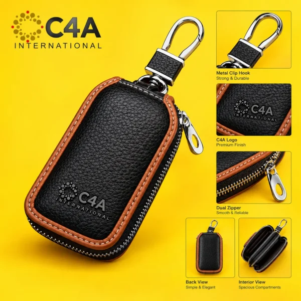 Executive Dual-Compartment Leather Key Organizer-909 - Image 3