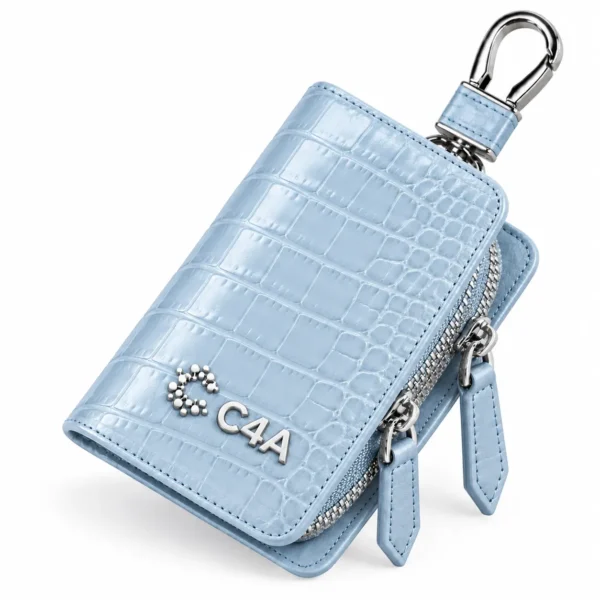 Croco-Embossed Dual-Zipper Key Vault-6868 - Image 4