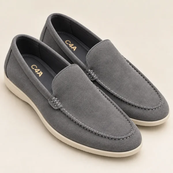 C4A Sorrento Hand-Stitched Suede Slip-On Driving Loafers-78 - Image 3