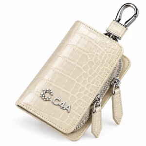 Croco-Embossed Dual-Zipper Key Vault-6868
