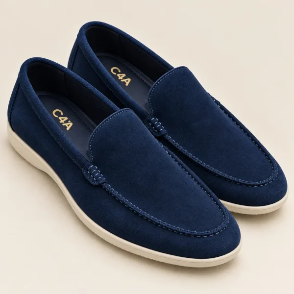 C4A Sorrento Hand-Stitched Suede Slip-On Driving Loafers-78 - Image 5