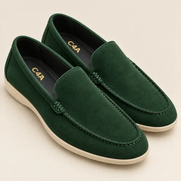C4A Sorrento Hand-Stitched Suede Slip-On Driving Loafers-78 - Image 2